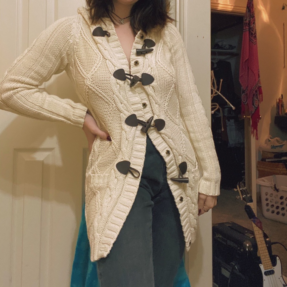 Faux fur sweater jacket